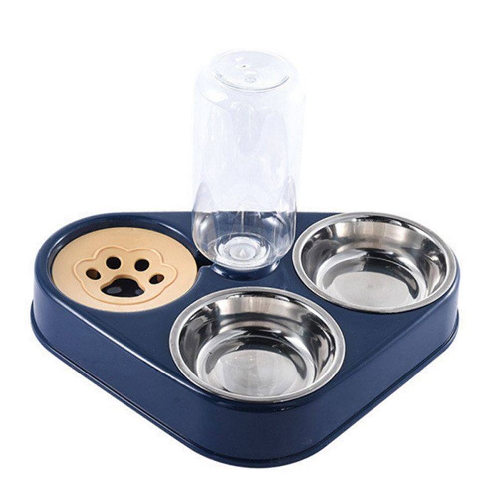 XINLEY 3 in 1 Eco-Friendly Pet Feeding Stainless Steel Food Water Feeder Water Dispenser Cat Bowls Dog Bowls Dog Supplies Pet Dog Feeder