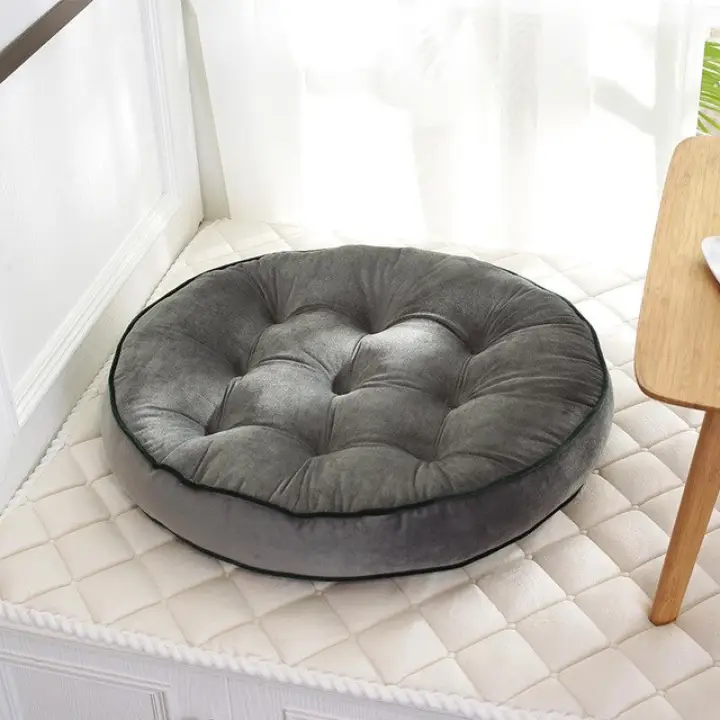 Modern Velvet Round Futon Floor Mat, Round Back Garden Chair Cushions