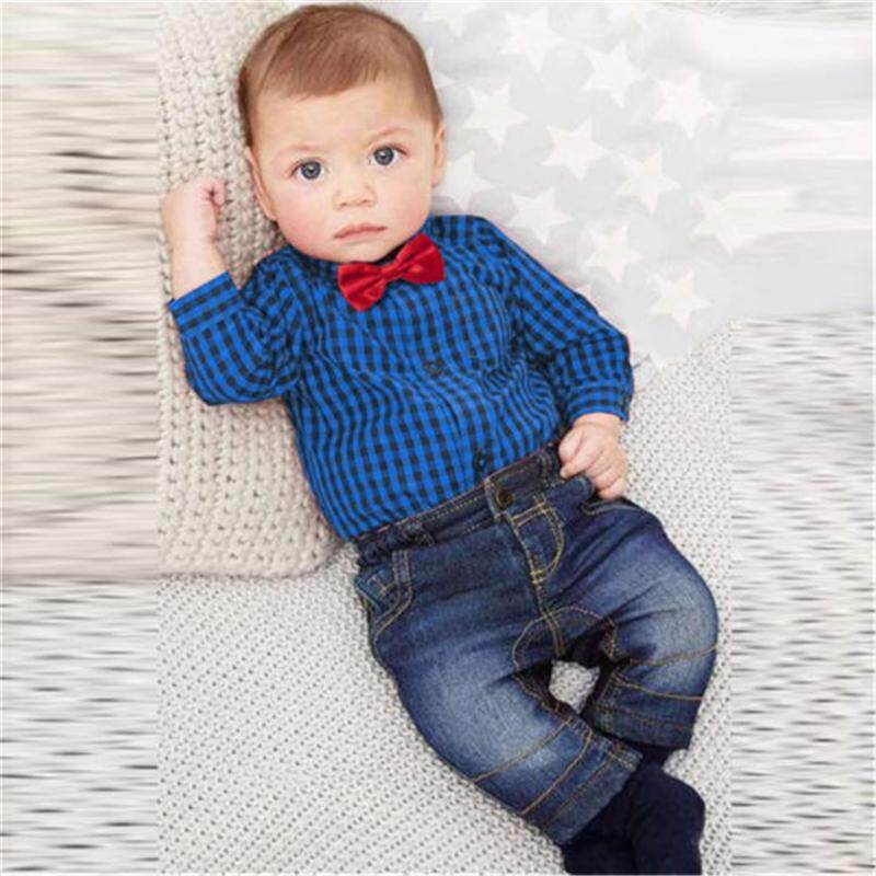 2PCS Newborn Baby Boy Clothes Romper 