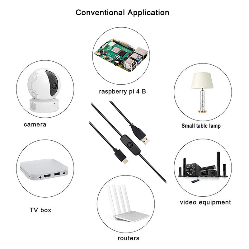 2 Dòng Raspberry Pi 4 Công Tắc Điện Giao Diện Micro/Type-C 5V 3A Bộ Nguồn USB
