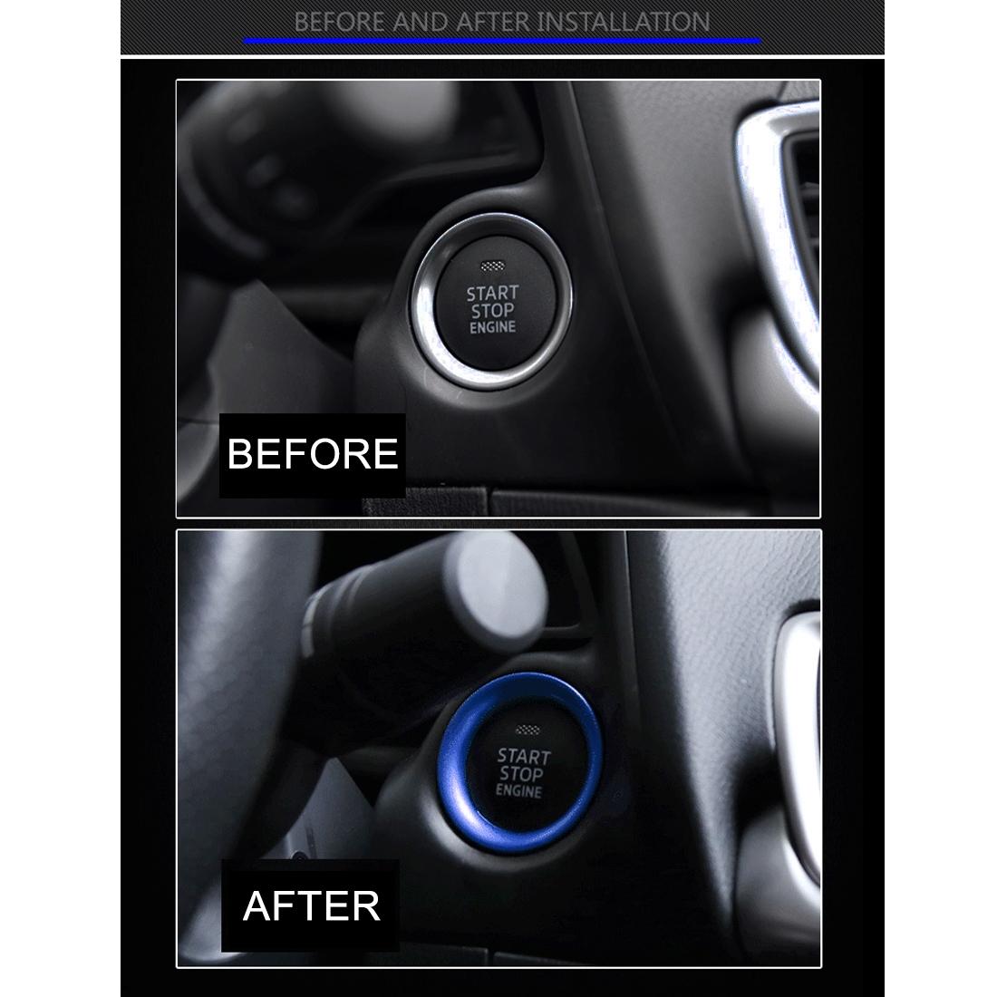 KANEED Nút Bấm Khởi Động Động Cơ Xe Hơi Vòng Trang Trí, Miếng Dán Trang Trí Hợp Kim Nhôm Cho Mazda