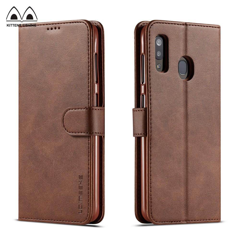 For Samsung Galaxy A30 A20 Flip Wallet Case Luxury Magnetic Retro Leather Phone Cover Bags with Stand Card Slots