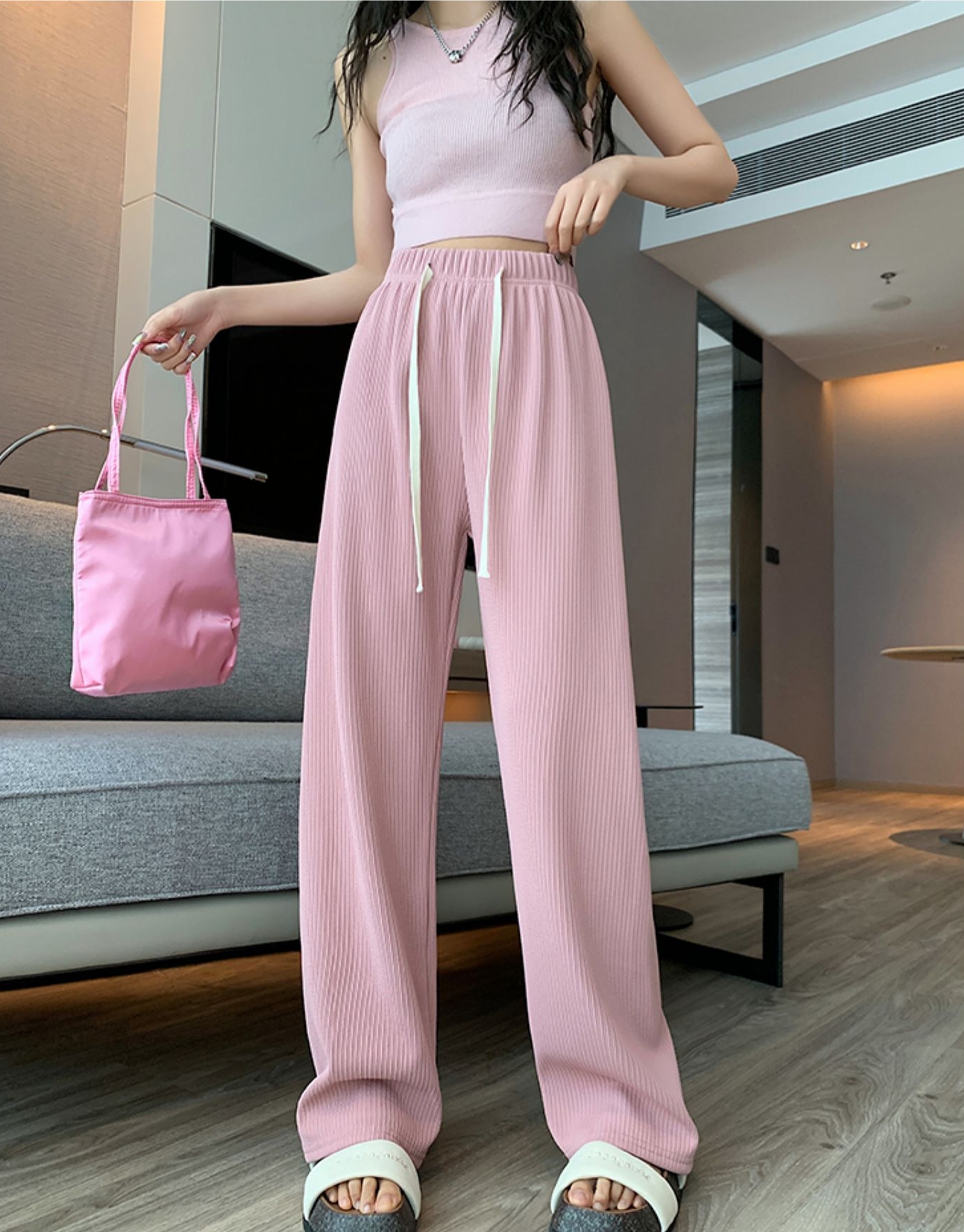 Quần nữ cạp cao quần ống rộng