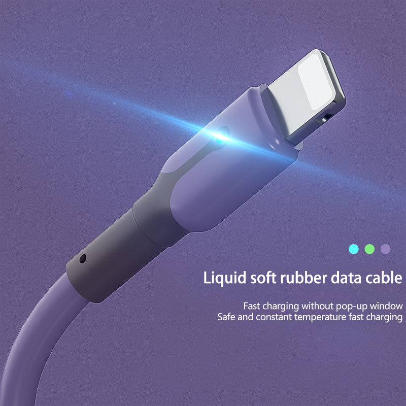 【YIDEA HONGKONG】 5A Fast Charger Liquid Silicone Cable with LED Light Micro Usb / Type-C Charger Cable IPhone Cable
