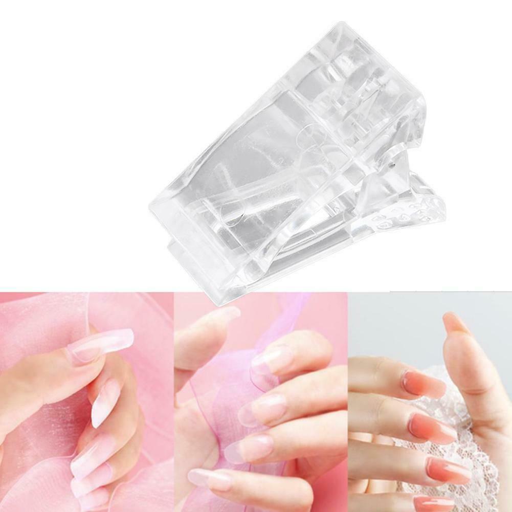 WOOLOVE 5 Cái Kẹp Móng Tay Làm Móng Nhanh Bằng Nhựa Poly Trong Suốt Nhíp Xây Dựng LED UV Nối Móng Dụng Cụ Làm Móng Nghệ Thuật