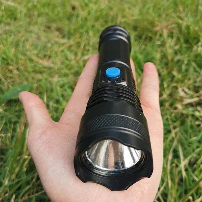Powerful LED Flashlight 3 Modes USB Rechargeable Outdoor Bright Tactical Torch Portable Waterproof Light Self Defense Camping
