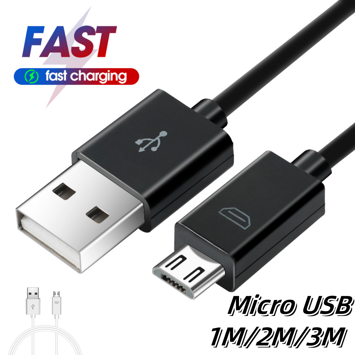 Cáp dữ liệu điện thoại di động Micro USB 1M/2M/3M cho cáp sạc dữ liệu sạc điện thoại Android