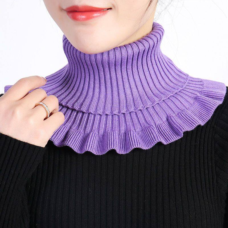 Scarf Women Cover Head Autumn and Winter Warm Cervical Spine Neck Ornament False Collar Knitting Wool