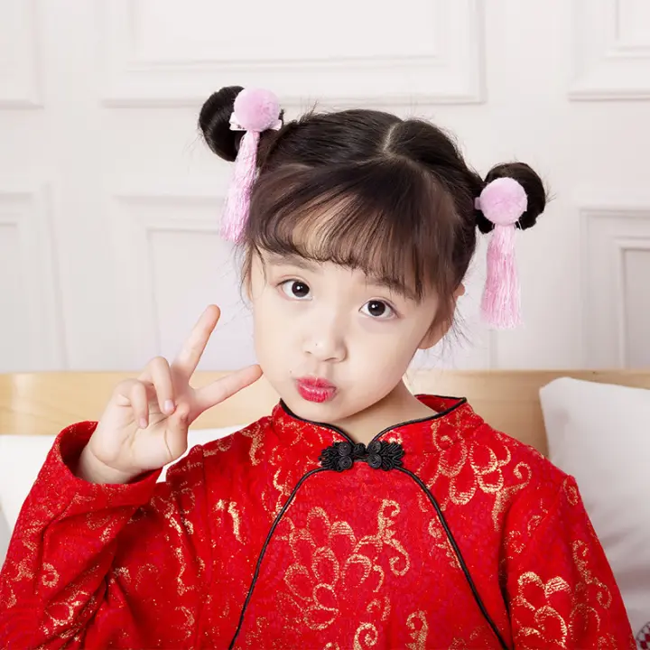 Baby Girls Hair Accessories Chinese Ribbon Girls Headpiece