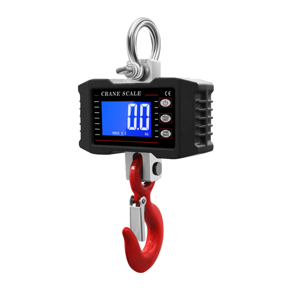 Pcbfun Digital Crane Scale 1000kg Industrial Heavy Duty Hanging Scale with Remote Control Portable Electronic Weighing Crane Scale LED Display