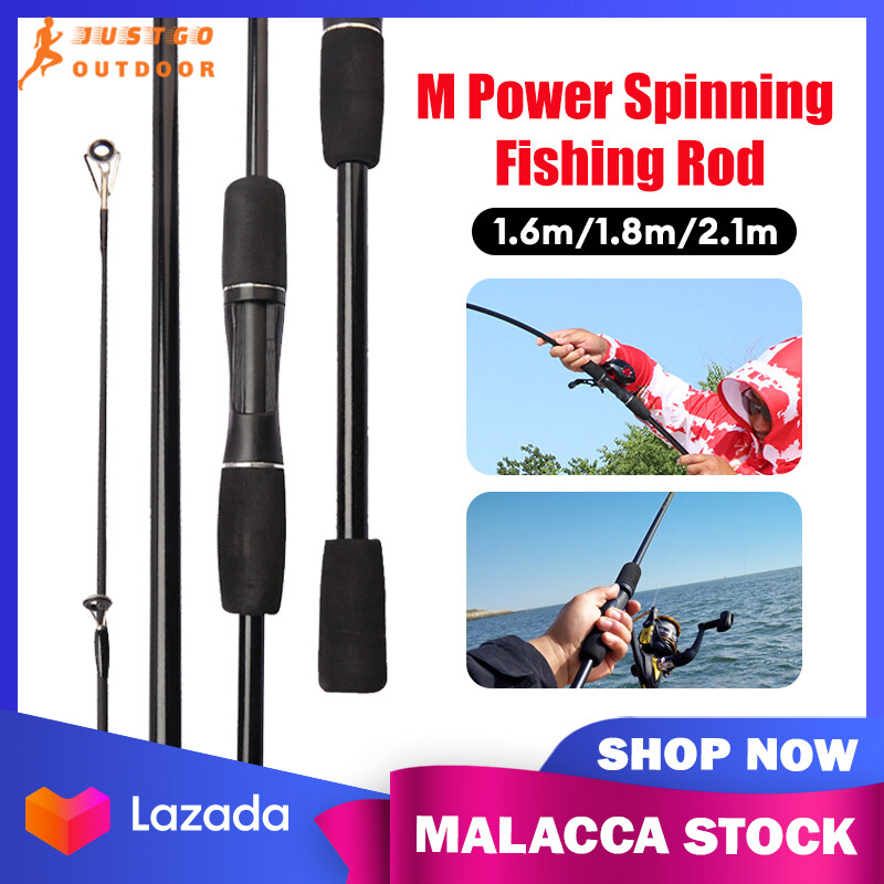 Spinning Fishing Rod 1.6-2.1m Ultralight Weight 2 Sections M Power EVA  Handle Saltwater Freshwater Bass Fishing Rod