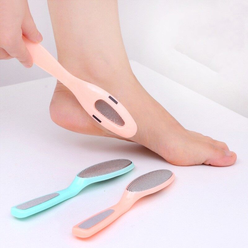 Stainless Steel Double-headed Foot Rubbing Board/ Foot Files Heel Rasp Grater Remover/ Foot Scrubbing Pedicure Brush/ Dead Skin File Grinder/ Foot Care Tool