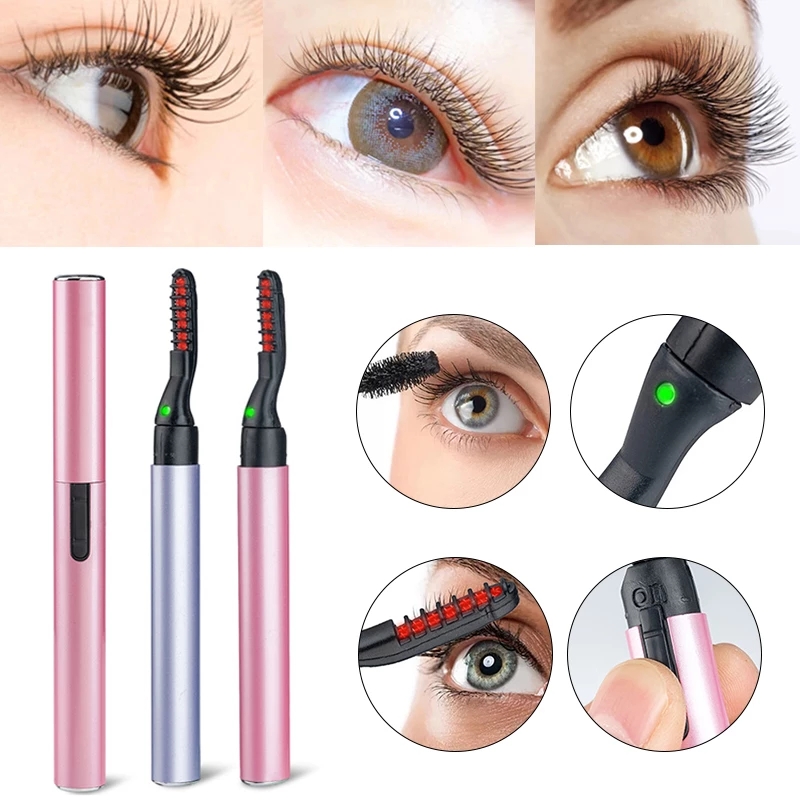 [Charming women] Electric Heated Eyelash Curler Pen Style Portable Long Lasting Makeup Tool