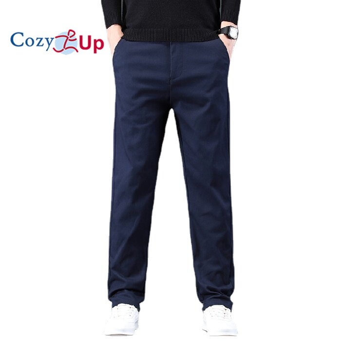 Cozy Up Men Long Pants Fashion Casual Solid Color Straight Cotton Blended Soft