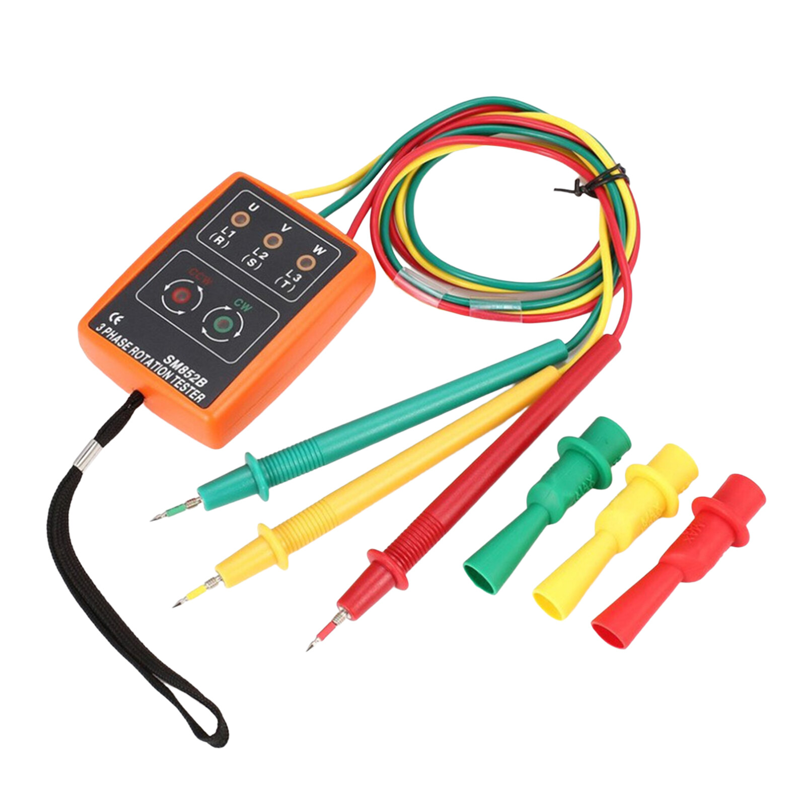 BDZL SM852B Digital Phase Detector Professional Intelligent Dual-use Accurate High Performance Check Phase Sequence Portable 3 Phase Rotation Tester Indicator LED Buzzer for Industry Phase Sequence Meter