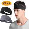 #FLASH SALE# 2 Pcs Sports Polyester Fiber Headbands Men and Women Elastic Sweat Wicking Non Slip Headbands for Running Sports Travel Fitness Riding