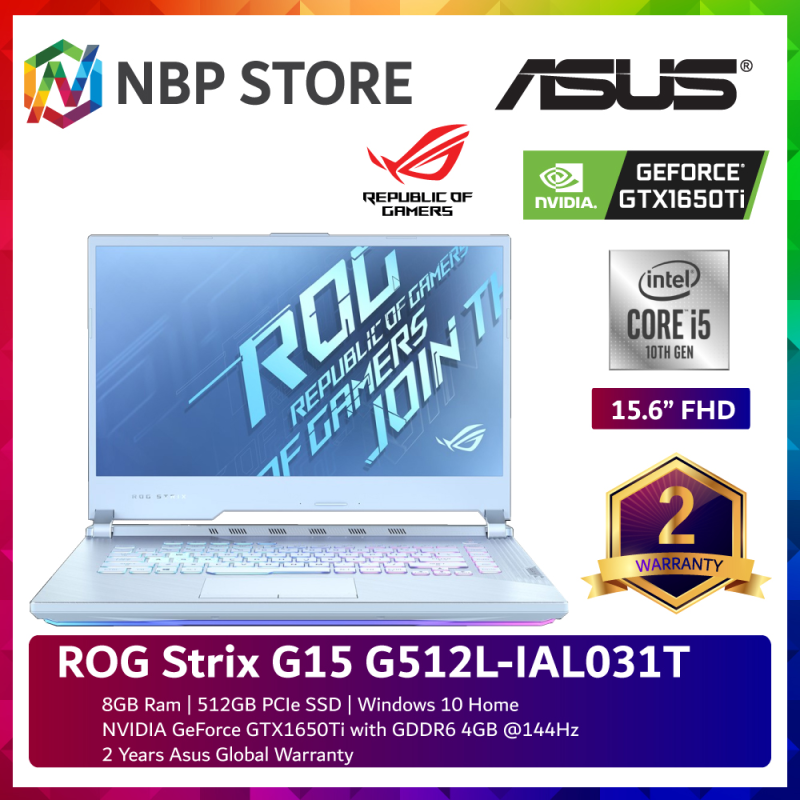 Asus ROG Strix G15 G512L-IAL031T 15.6 FHD 144Hz Gaming Laptop Glacier Blue ( i5-10300H, 8GB, 512GB SSD, GTX1650Ti 4GB, W10 ) Malaysia