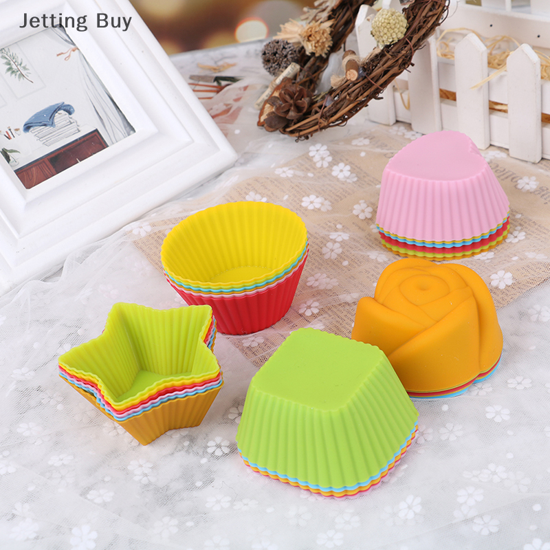 【Jettingbuy】 Flash Sale 6PCS Silicone Cake Cupcake Cup Cake Tool Bakeware Baking Silicone Mold Cupcake