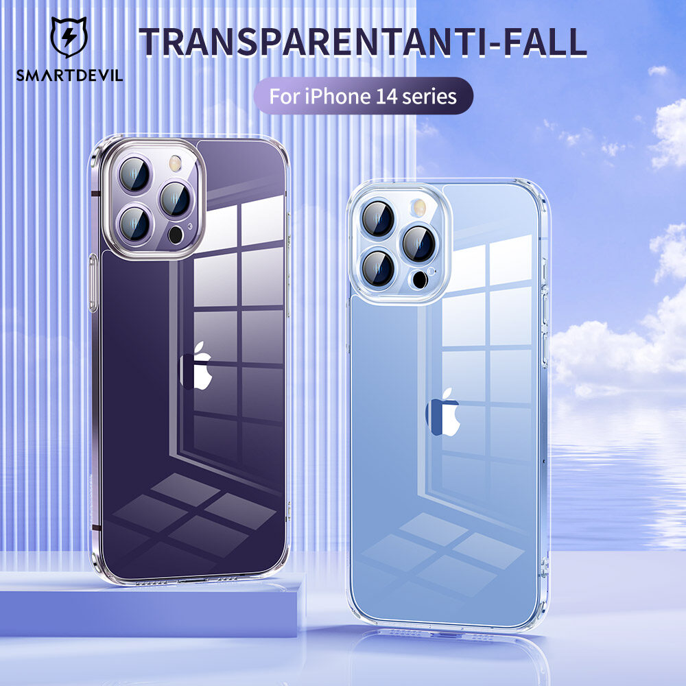 Smartdevil kính trong Ốp điện thoại cho Iphone 14 Pro Max trường hợp iPhone 15 Pro Max iPhone 15 PRO iPhone 15 cộng với iPhone 14 PRO iPhone 14 cộng với nhựa TPU mềm biên giới Ống kính bảo vệ chống bám vân tay bảo vệ Bìa