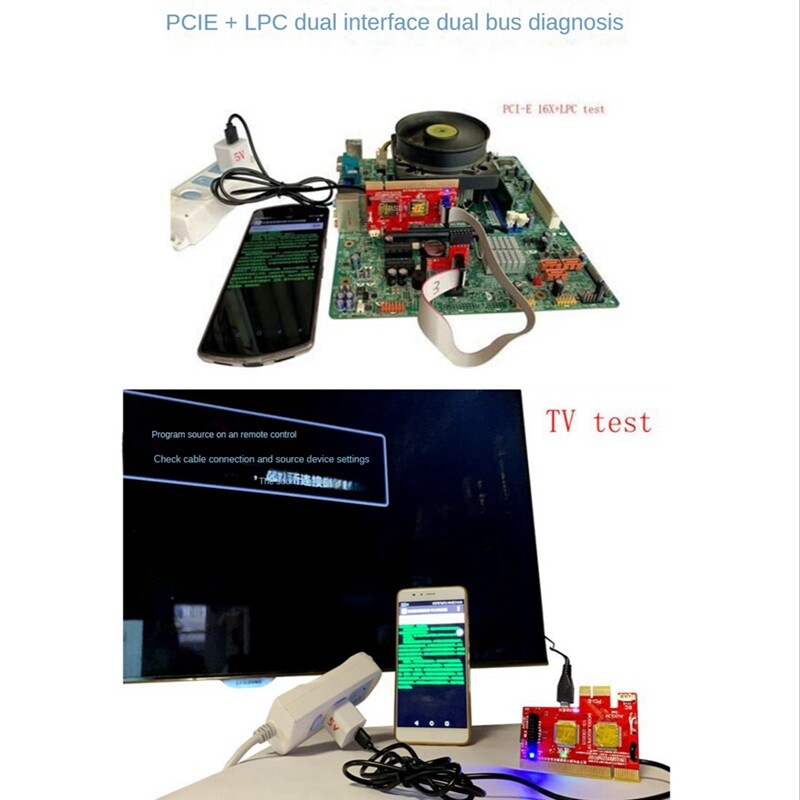 V8 Multifunction Laptop and Desktop PC Card Universal Post Diagnostic Test Card Debug Multifunction Test Card Support PCI,PCI-E,LPC,Mini,MSATA