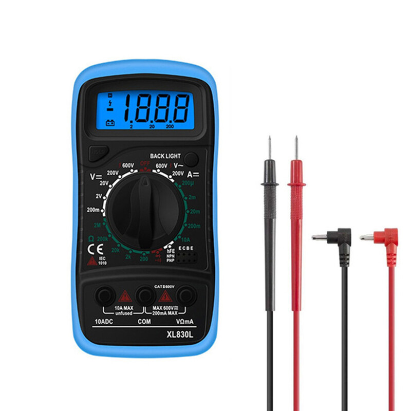 KIPRUN Đồng Hồ Vạn Năng Kỹ Thuật Số LCD Ampe Kế AC DC Máy Kiểm Tra Vôn Kế Thiết Bị Đo Hiển Thị LCD Với 2 Dây Dẫn Nhỏ Nhất, XL830L