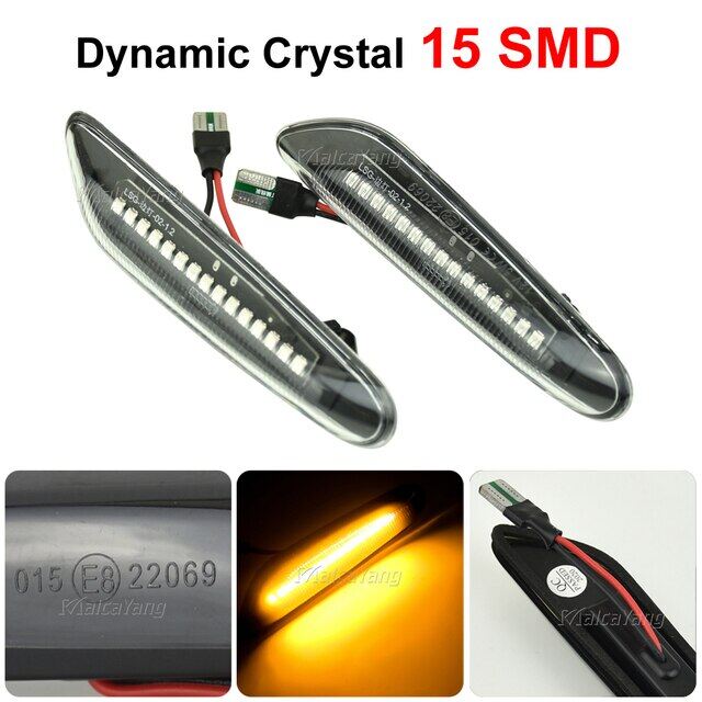Dynamic led turn signal light side marker for bmw e60 e61 e90 e91 e87 e81 e83 e84 e88 e92 e93 e82 e46 1 3 5 series x1 x3 2004