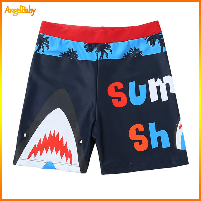 Summer Swimming Trunks For Boys Breathable Cartoon Printing Casual Swimming Shorts