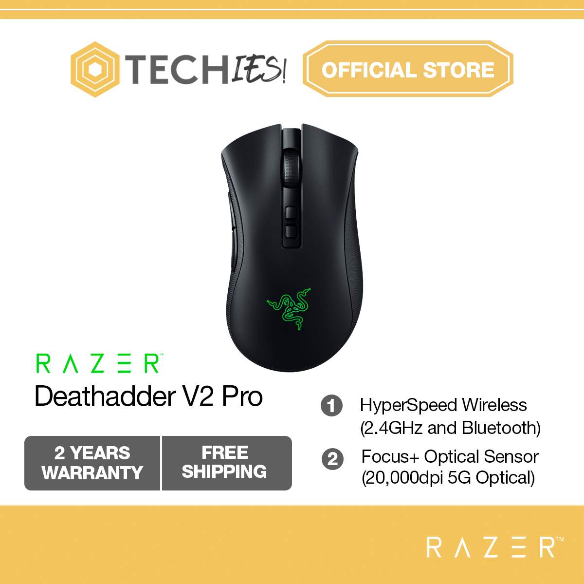 Razer Deathadder V2 Pro Wireless Gaming Mouse with Best-In-Class ...