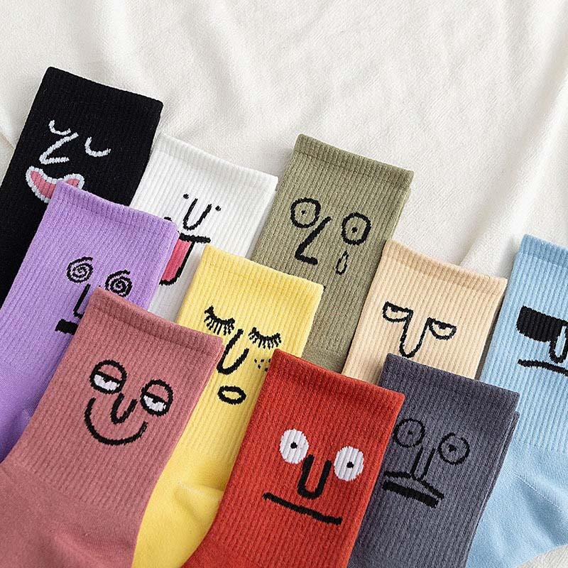 Trendy Women Socks Kawaii Funny Expression Socks