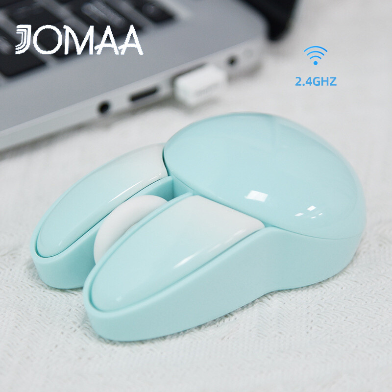 JOMAA mouse for laptop Wireless mouse Kawaii mouse Cute 2.4G Wireless Mouse for Computer Laptop Notebook Rabbit Candy Color Wireless Mouse for Ofiice Home Gift Girls
