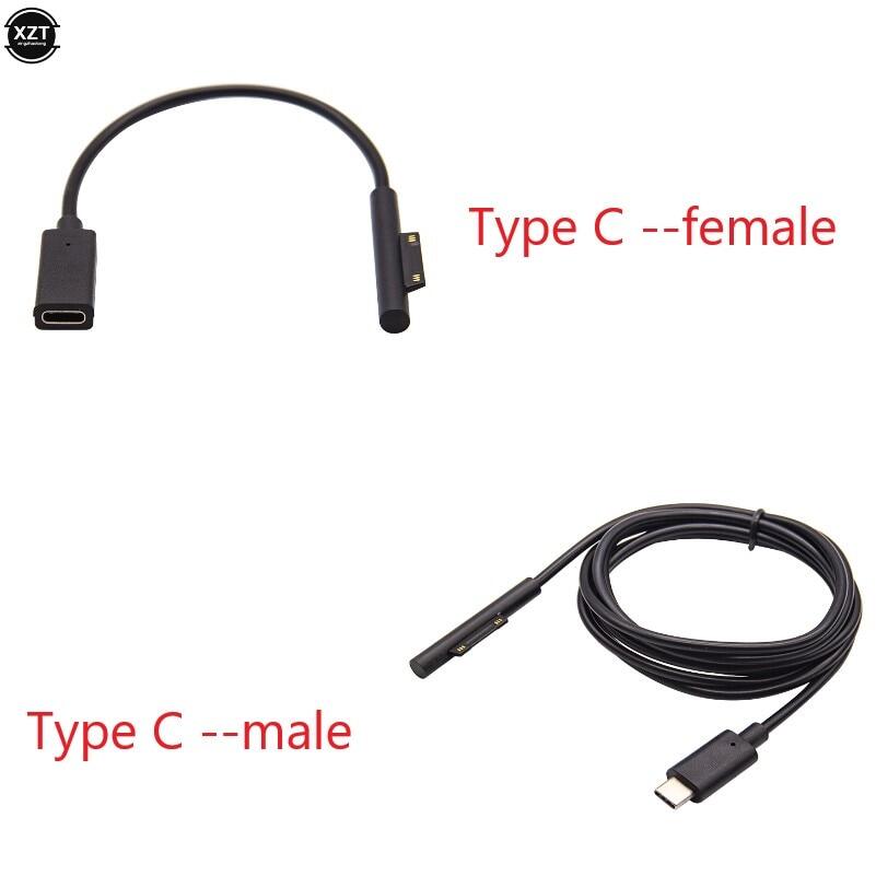 Usb Type C Pd Charging Cable Power Adapter Converter Laptop Charger For Microsoft Surface Pro 3