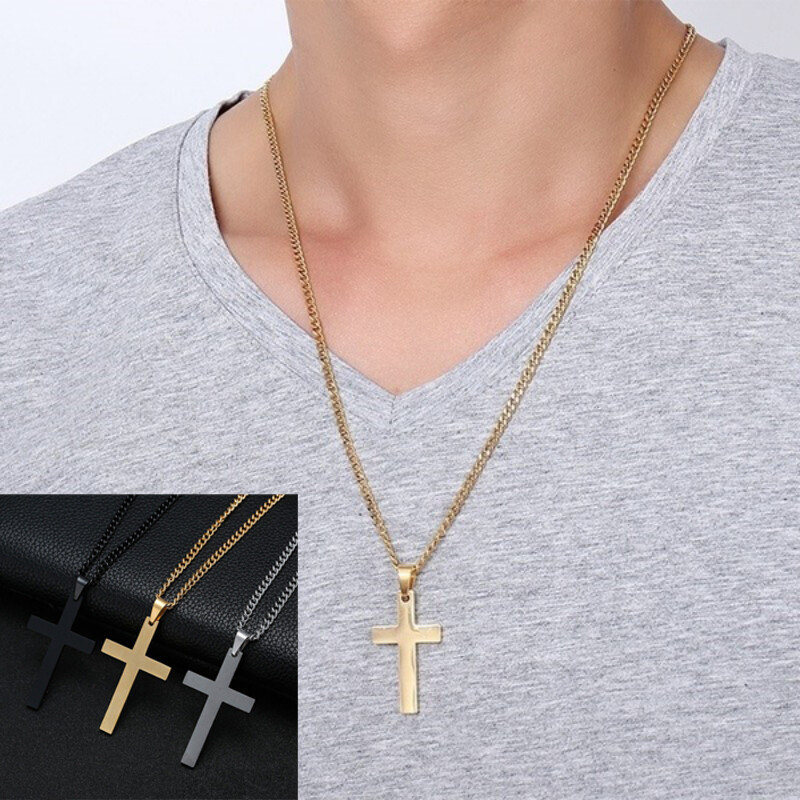 Cross Necklaces Pendants For Men and  Women Stainless Steel Pendant Necklaces