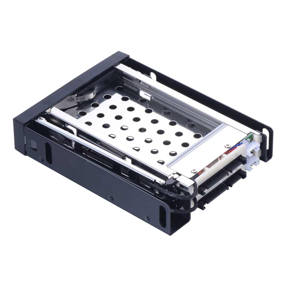 Almencla Dock 5.25inch to 3.5inch 2.5inch Drive Bay Hot Swap Backplane Cage Mobile Rack Trayless 