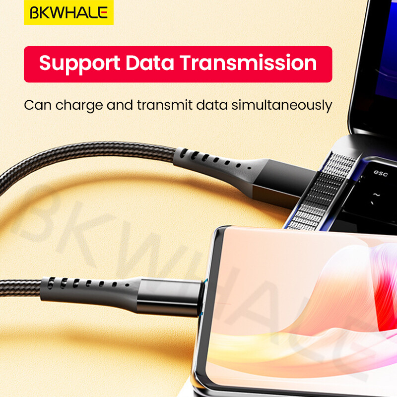 BKWHALE 66W Super Charge Data Cables 5A Fast Charging Cable Micro USB / Type-C / iOS 3 in 1 Cables