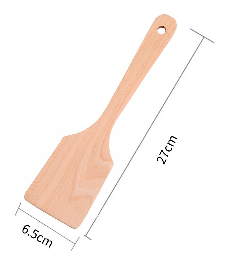 Wooden Spoon Non-stick Frying Spatula Flat Bottom Spatula Solid Wood Spatula Rice Spoon