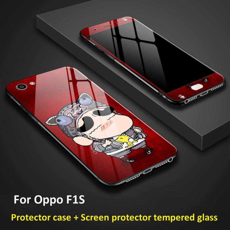 Mewah 360 Derajat Mencakup Semua Kaca Casing Ponsel untuk Oppo F1S, Ponsel, Glass Case Cover casing Ponsel untuk Oppo F1s Kembali dan Depan Aksesori Ponsel.