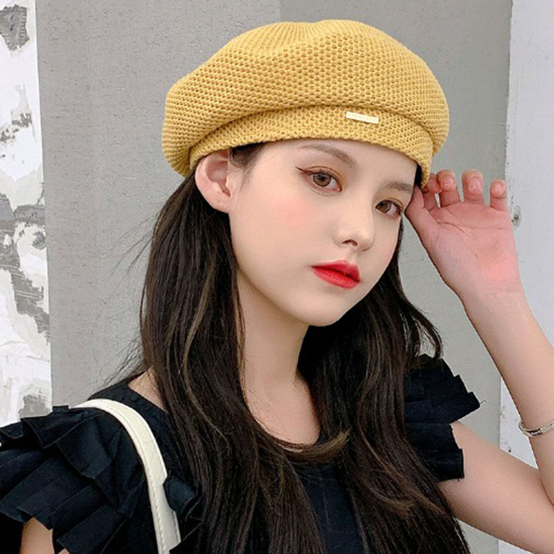 Spring And Summer Thin Beret Retro Women's Summer Hats 2021 Solid Color