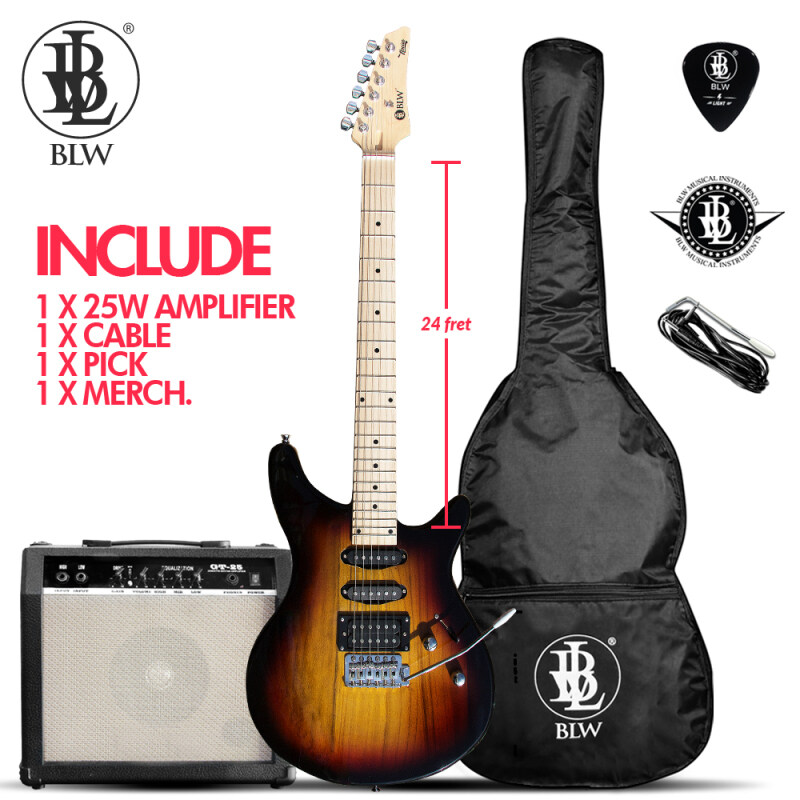 BLW Novisa 24 Fret Humbucker pickup Electric Guitar Starter Beginner Pack Malaysia