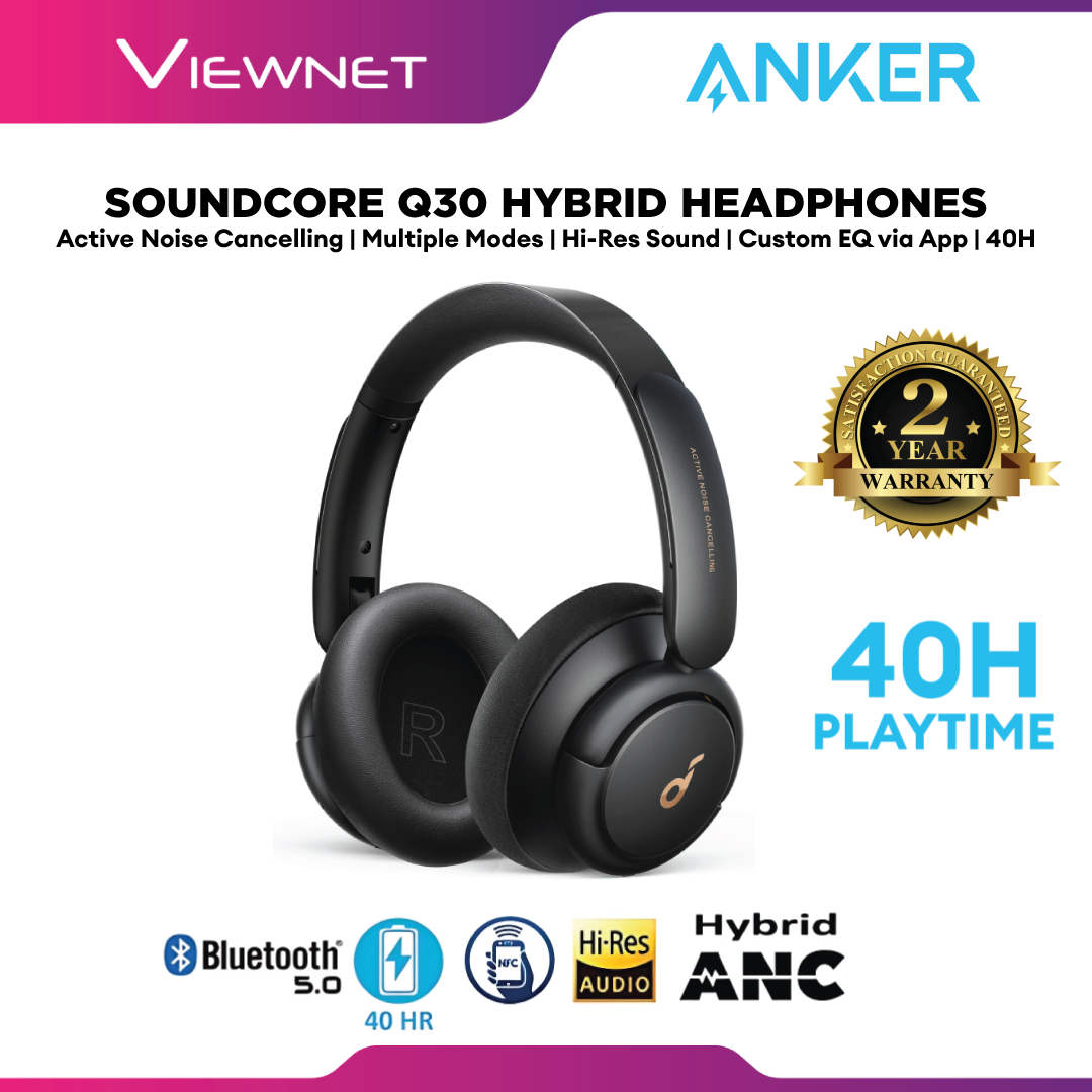 Soundcore Q30 Hybrid Active Noise Cancelling Headphones with Multiple ...