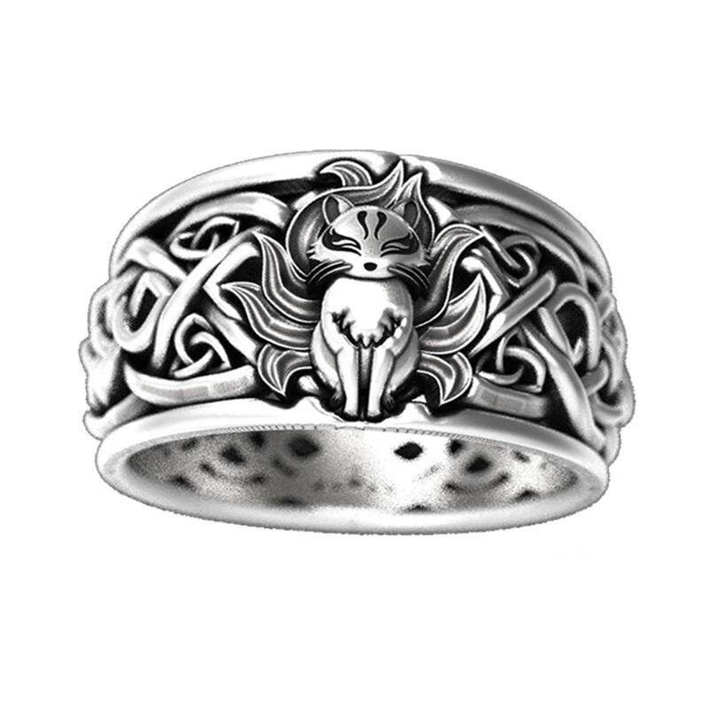 Lkyou Nhẫn Cáo Phong Cách Viking Châu Âu Và Mỹ Mới, Nhẫn Nam Hoài Cổ Hình Cáo Celtic, Trang Sức Nhẫn Xe Máy Punk Cho Nam