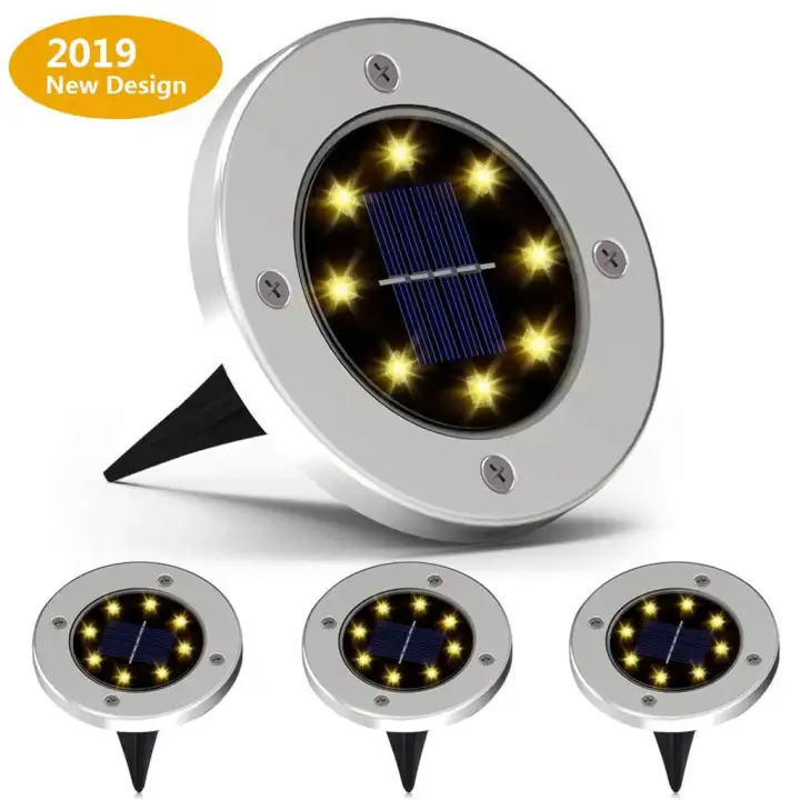 Jun Tu 4 Pack Led Ground Garden Lights Solar Powered