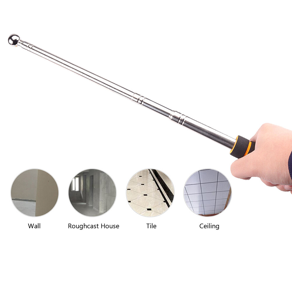 Telescopic Hollowing Drum Detection Hammer Tile Hollow Checker Thickened Adjustable Rod for House Decoration Inspection