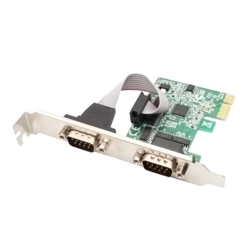Pcie 2 port serial expansion card pci for express pci-e to industrial db9 x2 serial rs232 com port adapter ax99100 chip