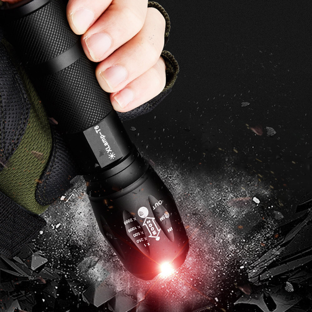 Mini Powerful Rechargeable Led Flashlight Powerful USB Flashlight with Direct Charge T6 Flashlight Tactical  18650 Waterproof Bicycle Biking Camping Hiking Outdoor Emergency Zoomable Survival Security