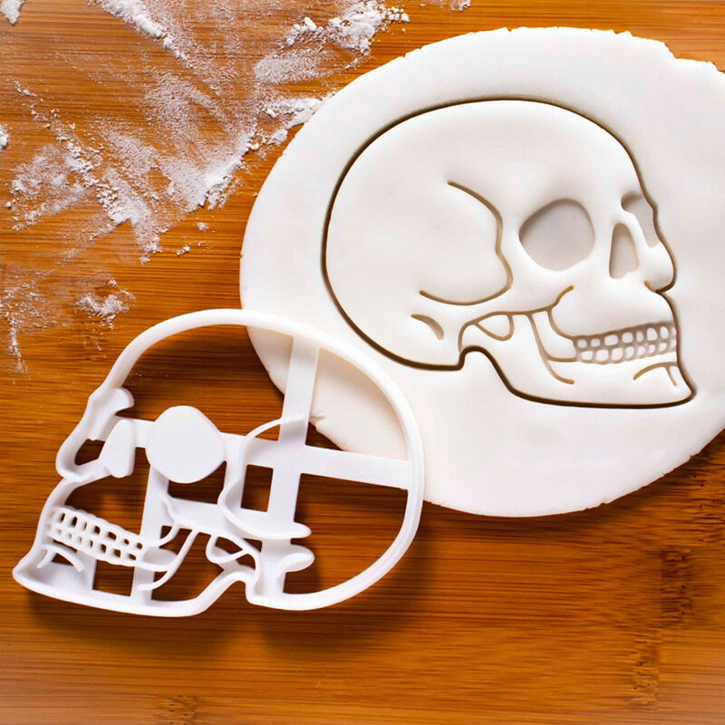Skull Head Cookie Cutters Molds Biscuit Embossing Cartoon Mould Fondant Pastry Mold Halloween DIY Cake Decorating Baking Tools