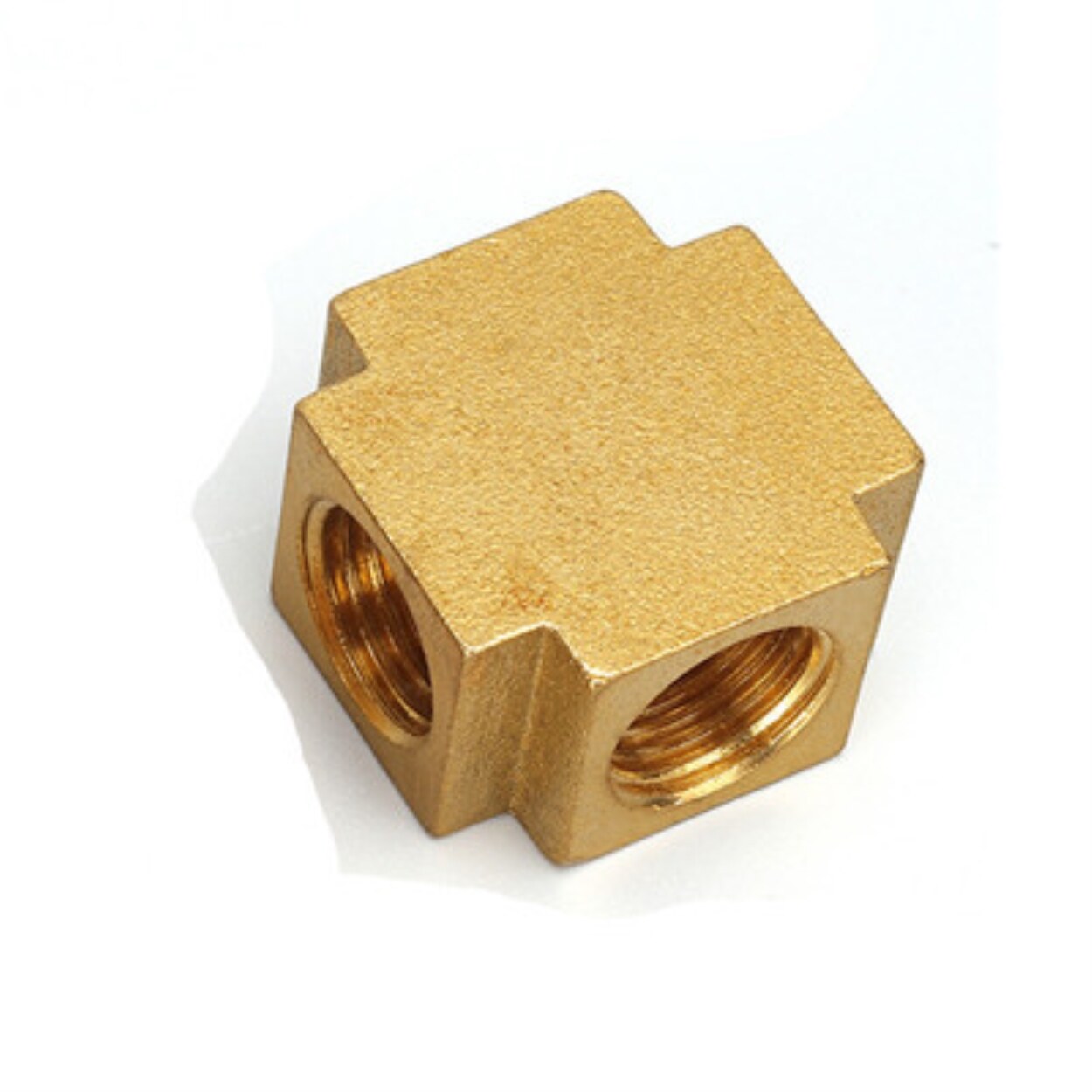 AumoPro 1 Cái Khớp Nối Ống Đồng Hình Vuông 4 Chiều Ren Cái BSP 1/8 "1/4" 3/8 "1/2" Khớp Nối Ống Đồng Áp Lực Thủy Lực Khí Nén Vuông Phụ Kiện Đường Ống Bằng Đồng Thau
