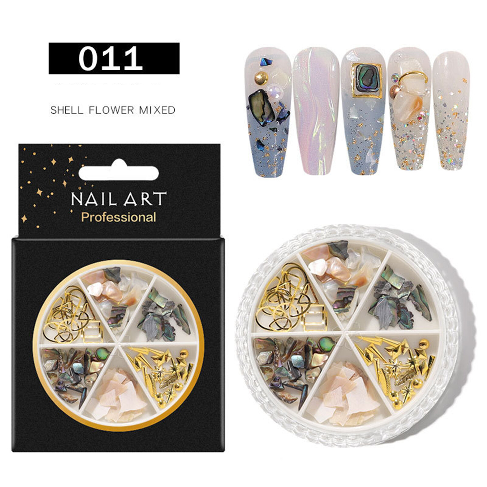 6 Lưới/Bộ Đinh Tán Đề Can Hình Bướm DIY Nail Art Trang Trí Móng Tay