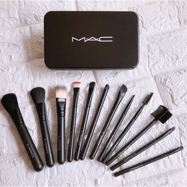 [FREESHIP❤️] BỘ CỌ TRANG ĐIỂM MAC 12 CÂY CỌ LÔNG MIN ( Kèm Hộp thiếc sang trọng )