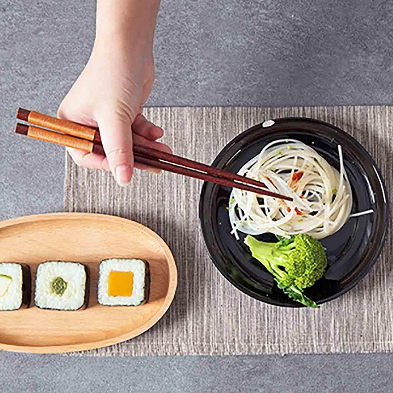 Homenhome Gỗ Bộ 3 Thìa Ăn Uống (1 Chiếc Thìa + 1 Đôi Đũa + 1 Cái Chén Ăn Hộp)