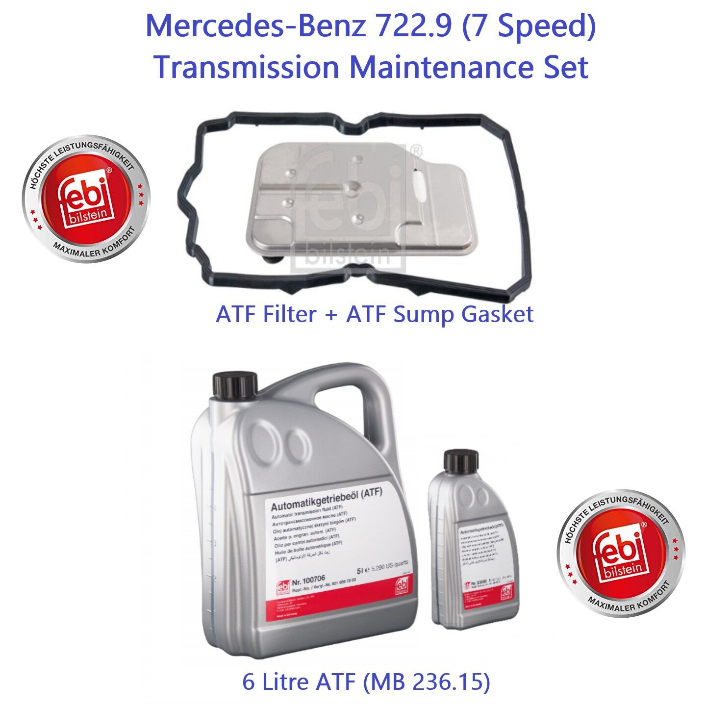Mercedes-Benz W204 W205 W211 W212 W221 R172 with 722.9 Gearbox (7 Speed)  Complete ATF Maintenance Set | Lazada